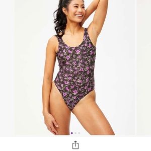 Purple Leopard Print one piece bathing suit